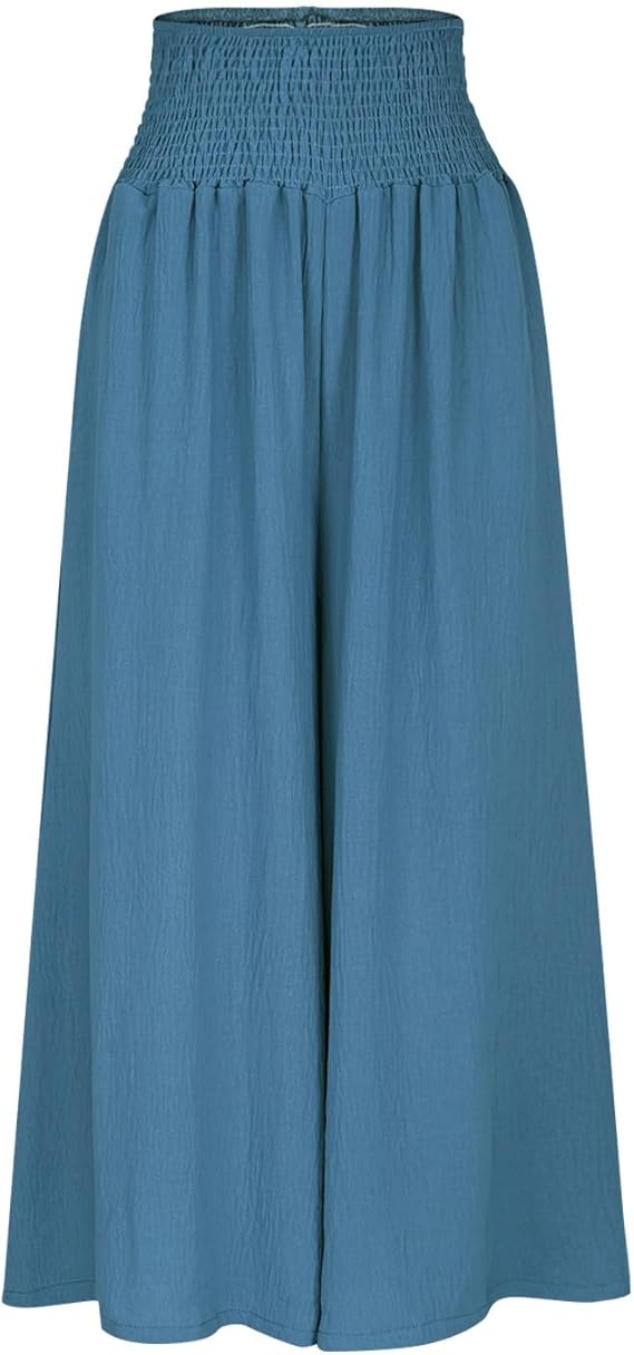 P|H - Wide-Leg Smocked Waist Trousers Emma