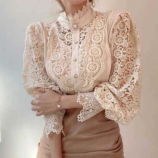 P|H - Long Sleeve Lace Detail Shirt Tove