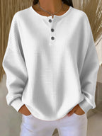 P|H - Cozy Waffle Henley Sweatshirt Patricia