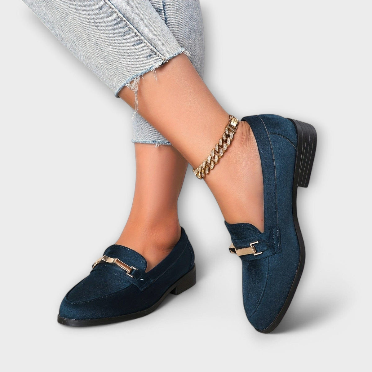 P|H - Gold Chain Suede Loafers Grace