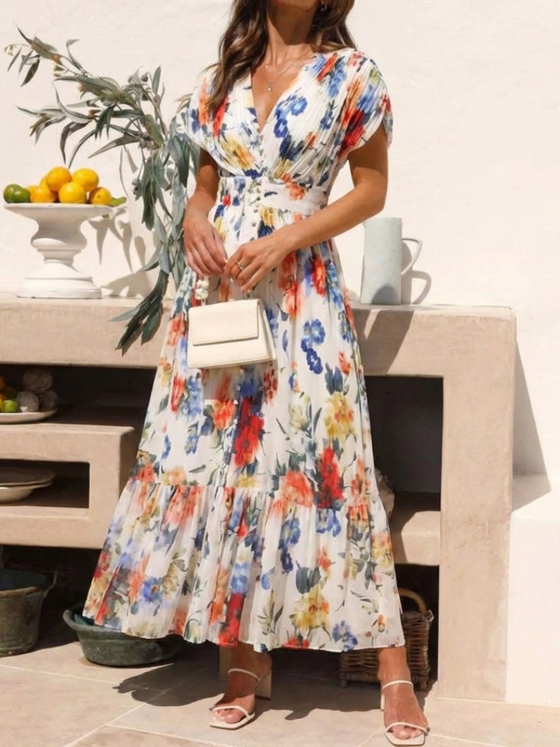 P|H - Pleated Floral Midi Dress Savannah