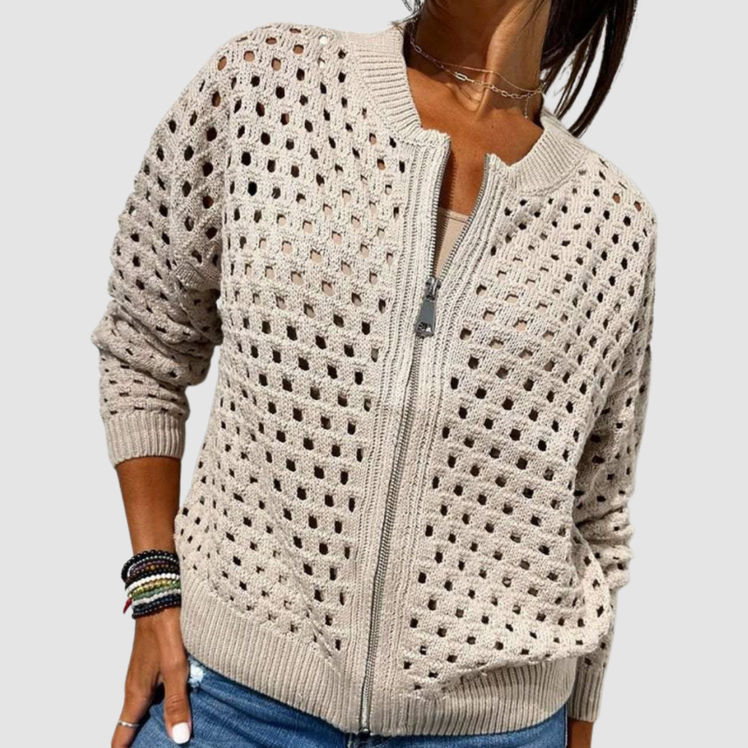 P|H - Open-Knit Zip Cardigan Nancy