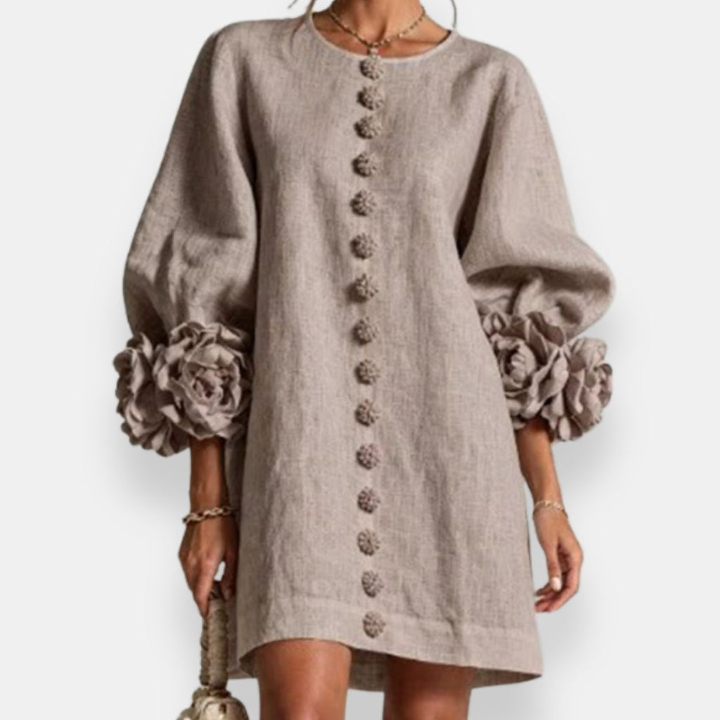 P|H - Flower Cuff Button Shirt Dress Catherine