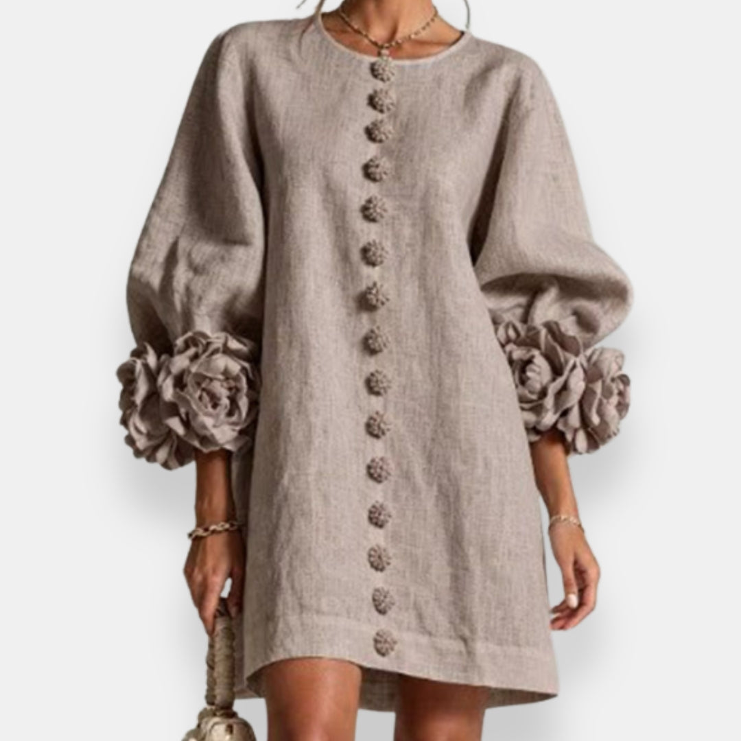 P|H - Flower Cuff Button Shirt Dress Catherine