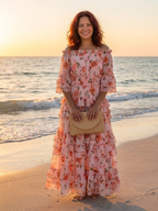 P|H - Floral Ruffle V-Neck Maxi Dress Rosalie