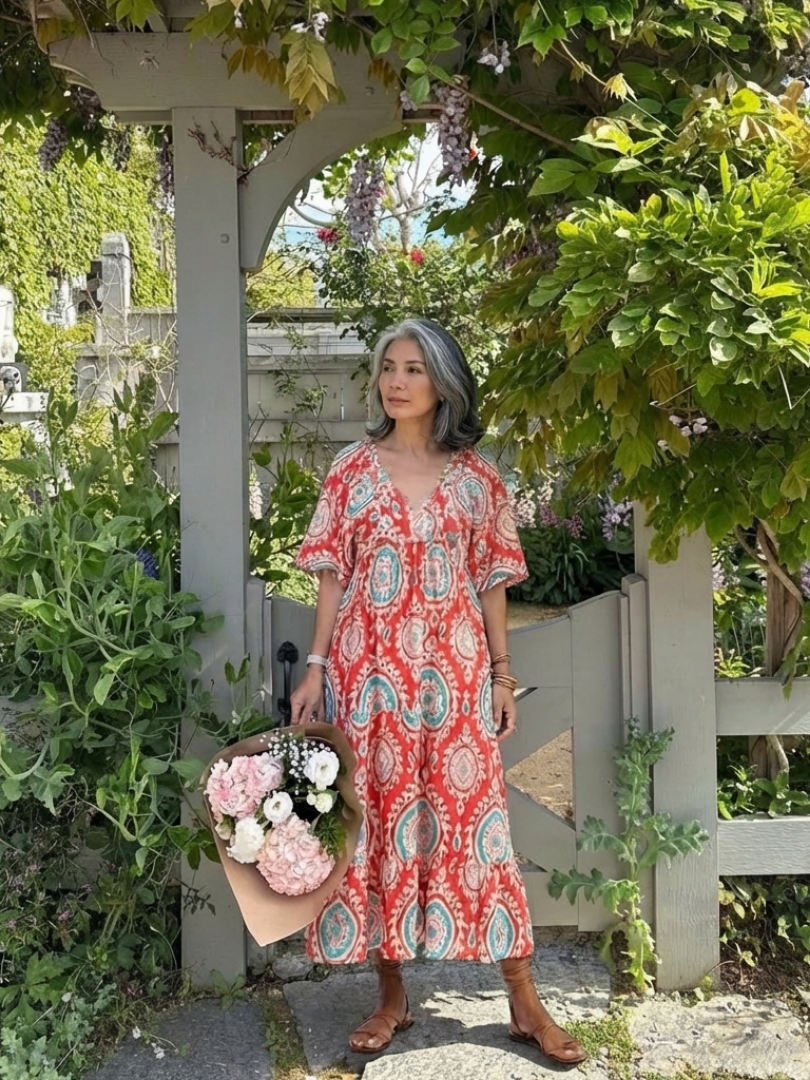 P|H - Paisley Print Midi Dress Zaria