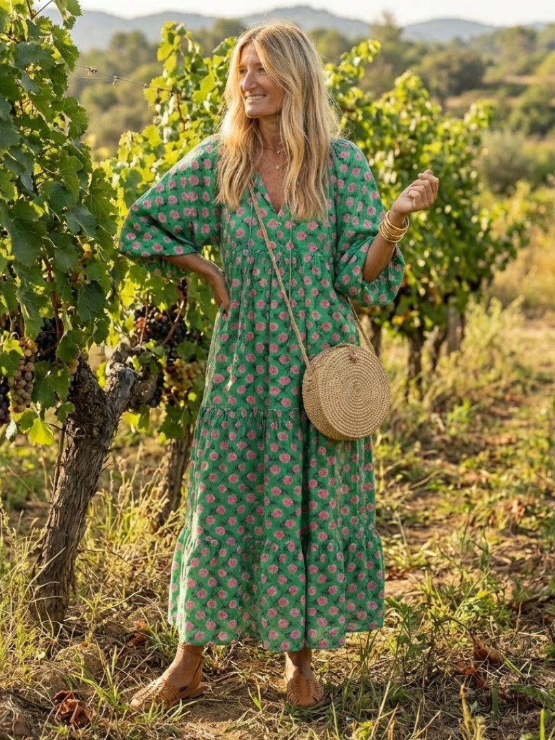 P|H - Floral Print Midi Dress Fiora