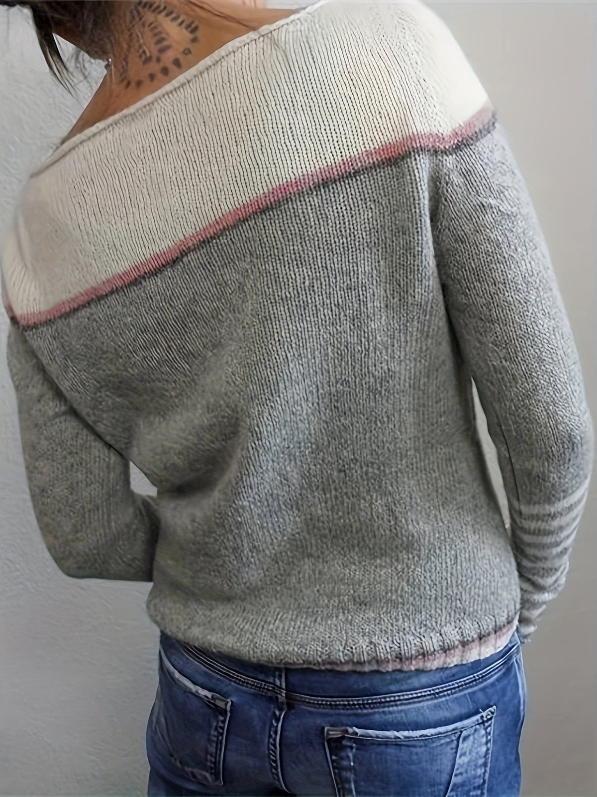 P|H - Colorblock Boat Neck Sweater Pamela