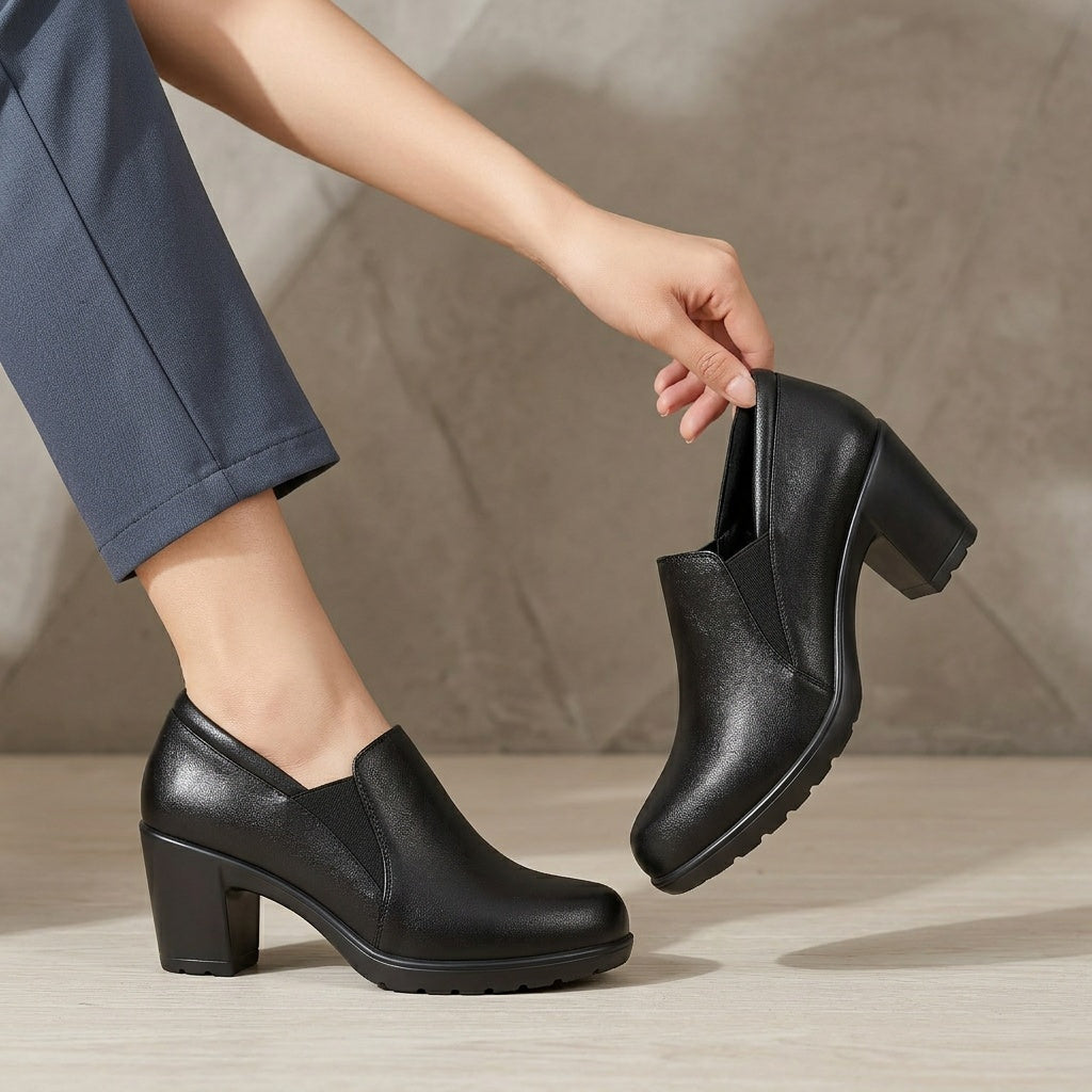 P|H - Block Heel Comfort Loafers Judith