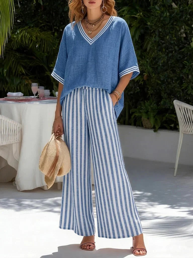 P|H - Casual Striped Two-Piece Set Sienna