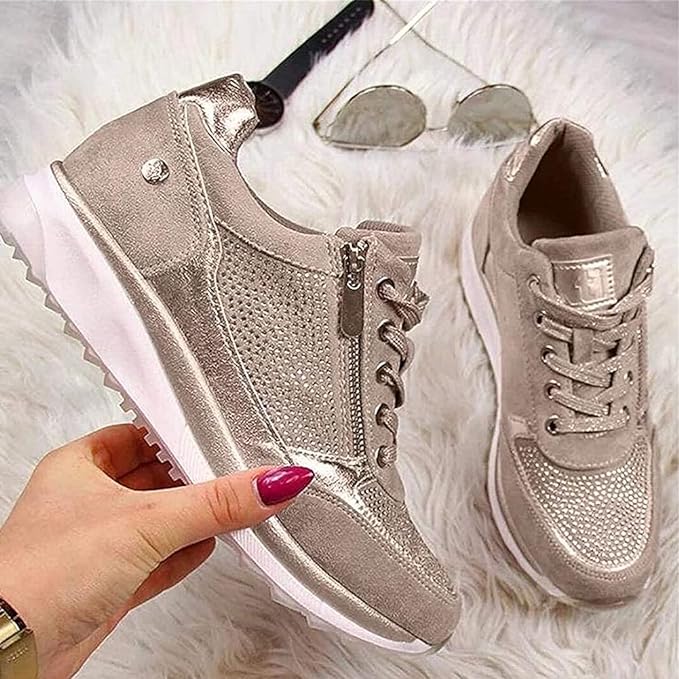 P|H - Cushioned Zip-Up Wedge Sneakers Gloria