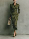 P|H - Belted Wrap Dress Sage