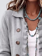 P|H - Ruffle Trim Button Cardigan for Women Gloria