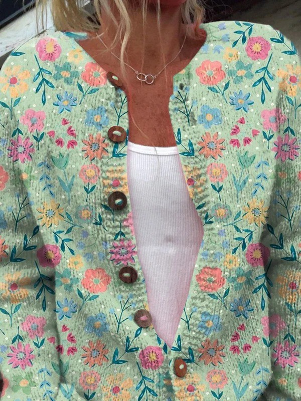 P|H - Sage Folk Floral Cardigan Cynthia