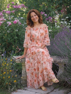P|H - Floral Ruffle V-Neck Maxi Dress Rosalie