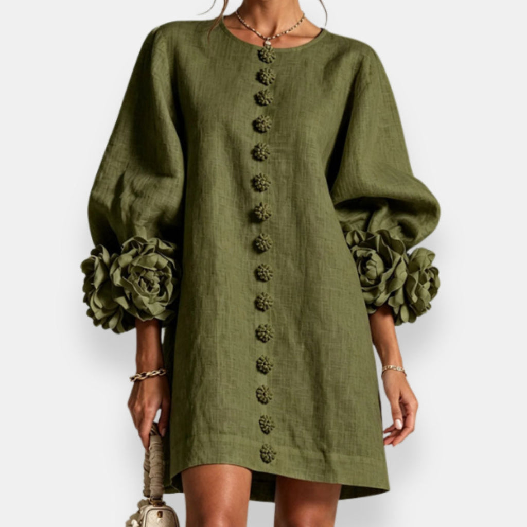 P|H - Flower Cuff Button Shirt Dress Catherine