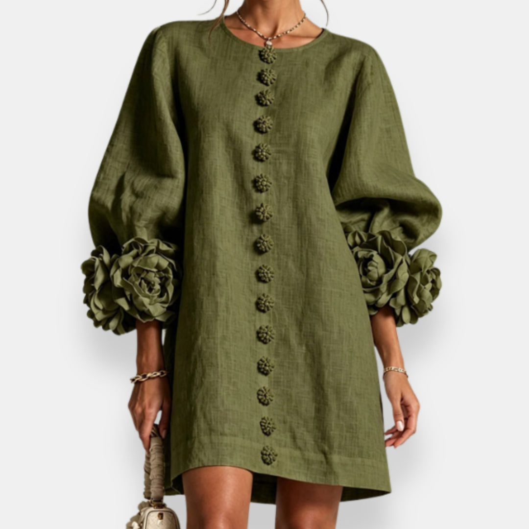 P|H - Flower Cuff Button Shirt Dress Catherine