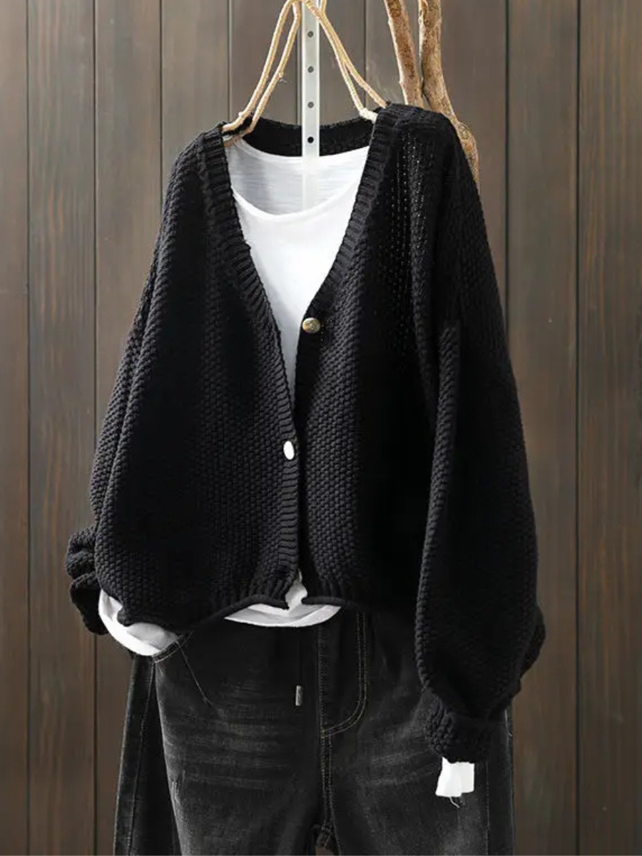 P|H - Chunky V-Neck Knit Cardigan Helen