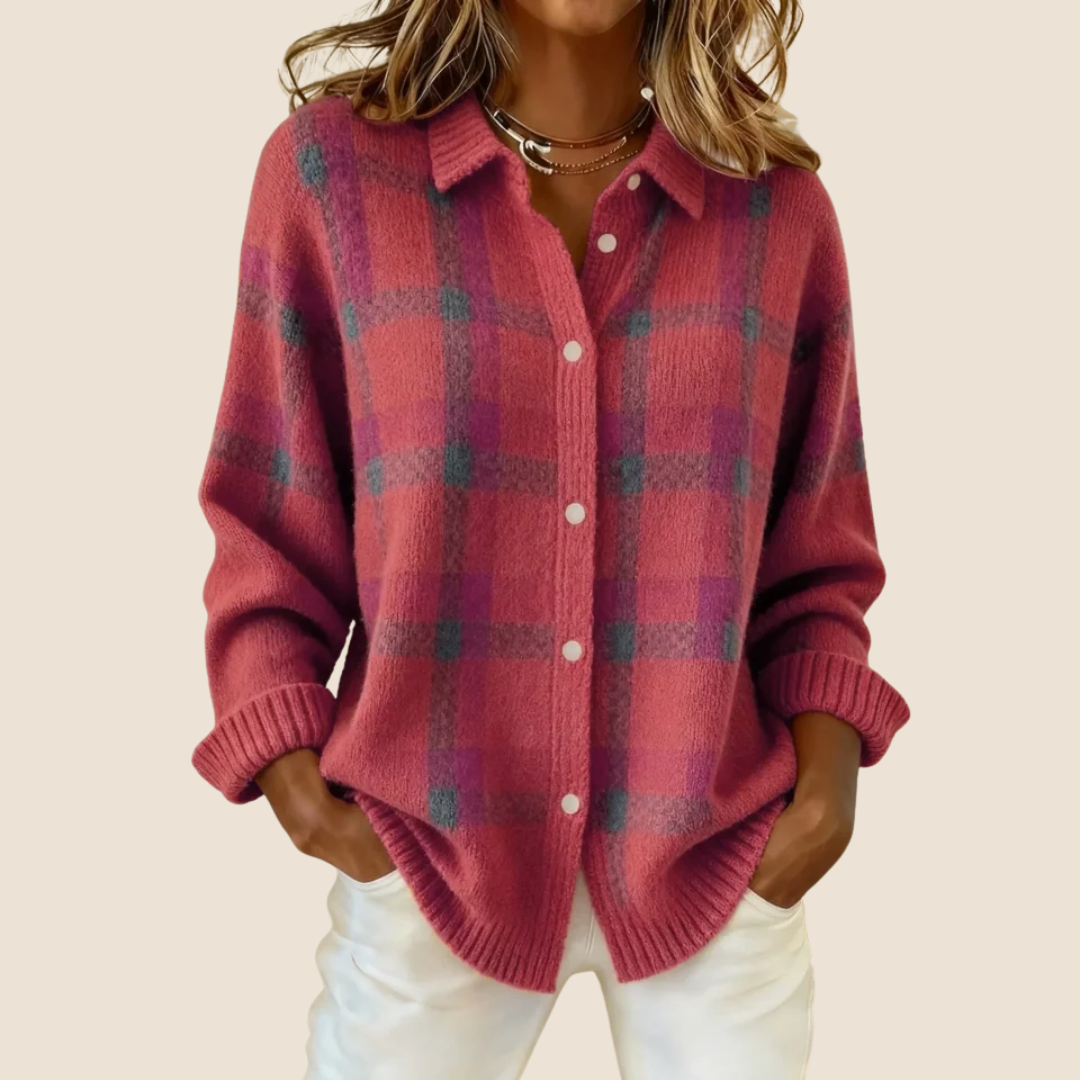 P|H - Plaid Knit Shirt Jacket Helen