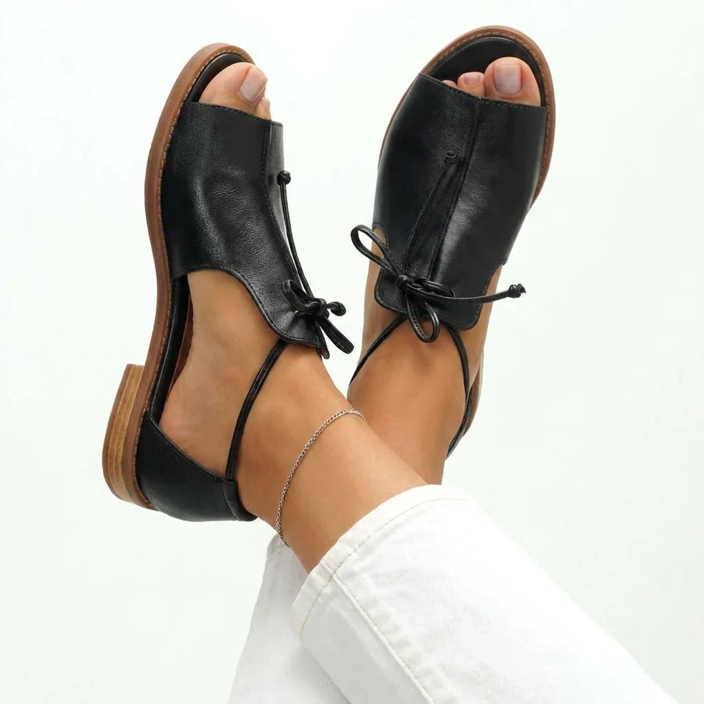 P|H - Lace-Up Leather Comfort Sandals Deborah