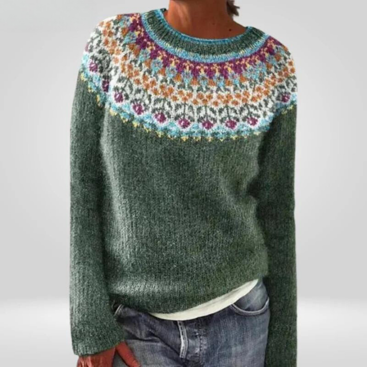 P|H - Evergreen Nordic Yoke Knit Sweater Grace