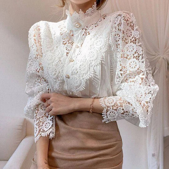 P|H - Long Sleeve Lace Detail Shirt Tove