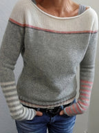 P|H - Colorblock Boat Neck Sweater Pamela
