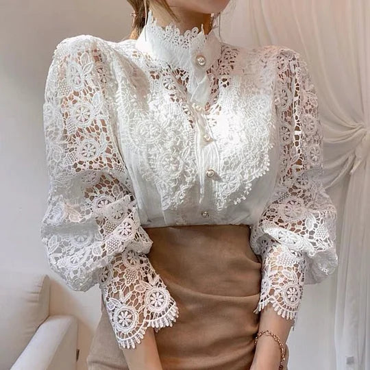 P|H - Long Sleeve Lace Detail Shirt Tove