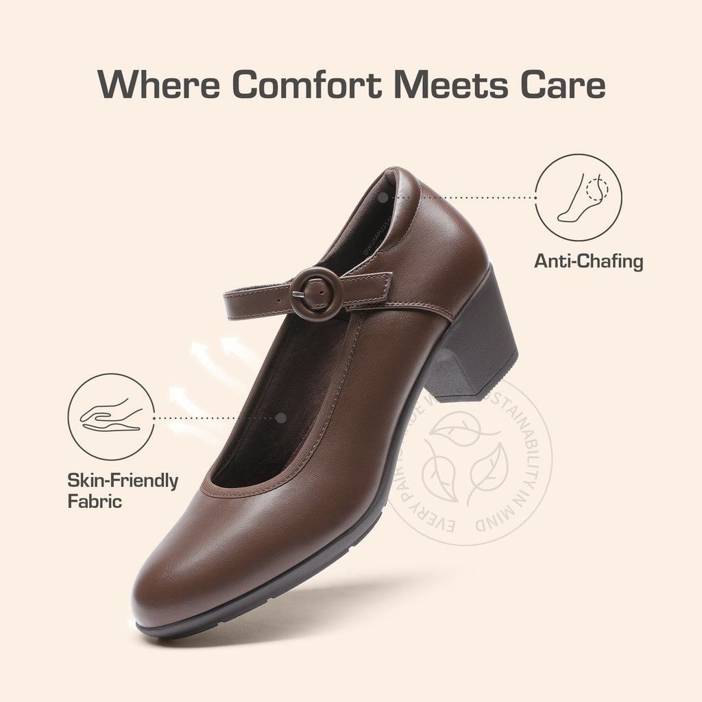 P|H - Cushioned Mary Jane Block Heels Donna