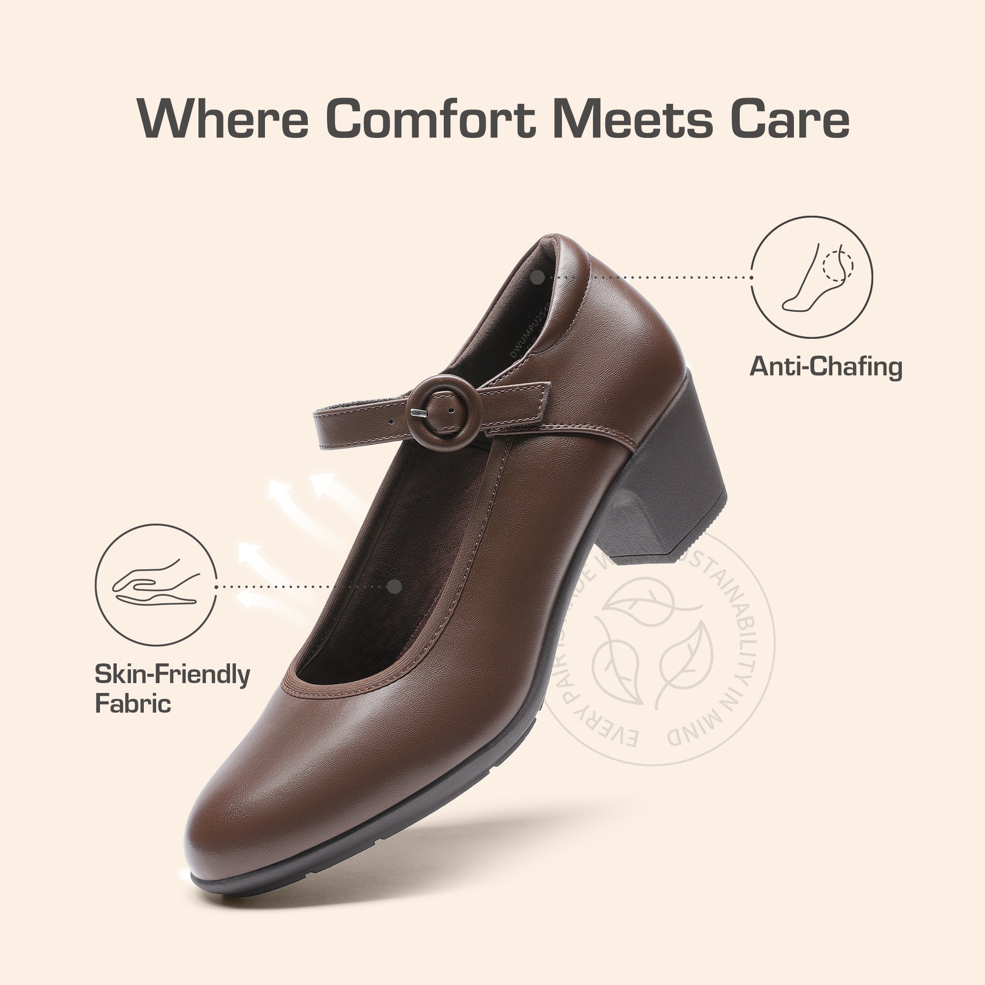 P|H - Cushioned Mary Jane Block Heels Donna