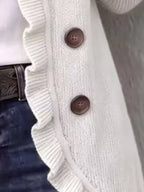 P|H - Ruffle Trim Button Cardigan for Women Gloria