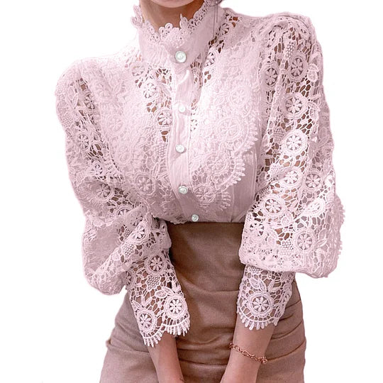 P|H - Long Sleeve Lace Detail Shirt Tove