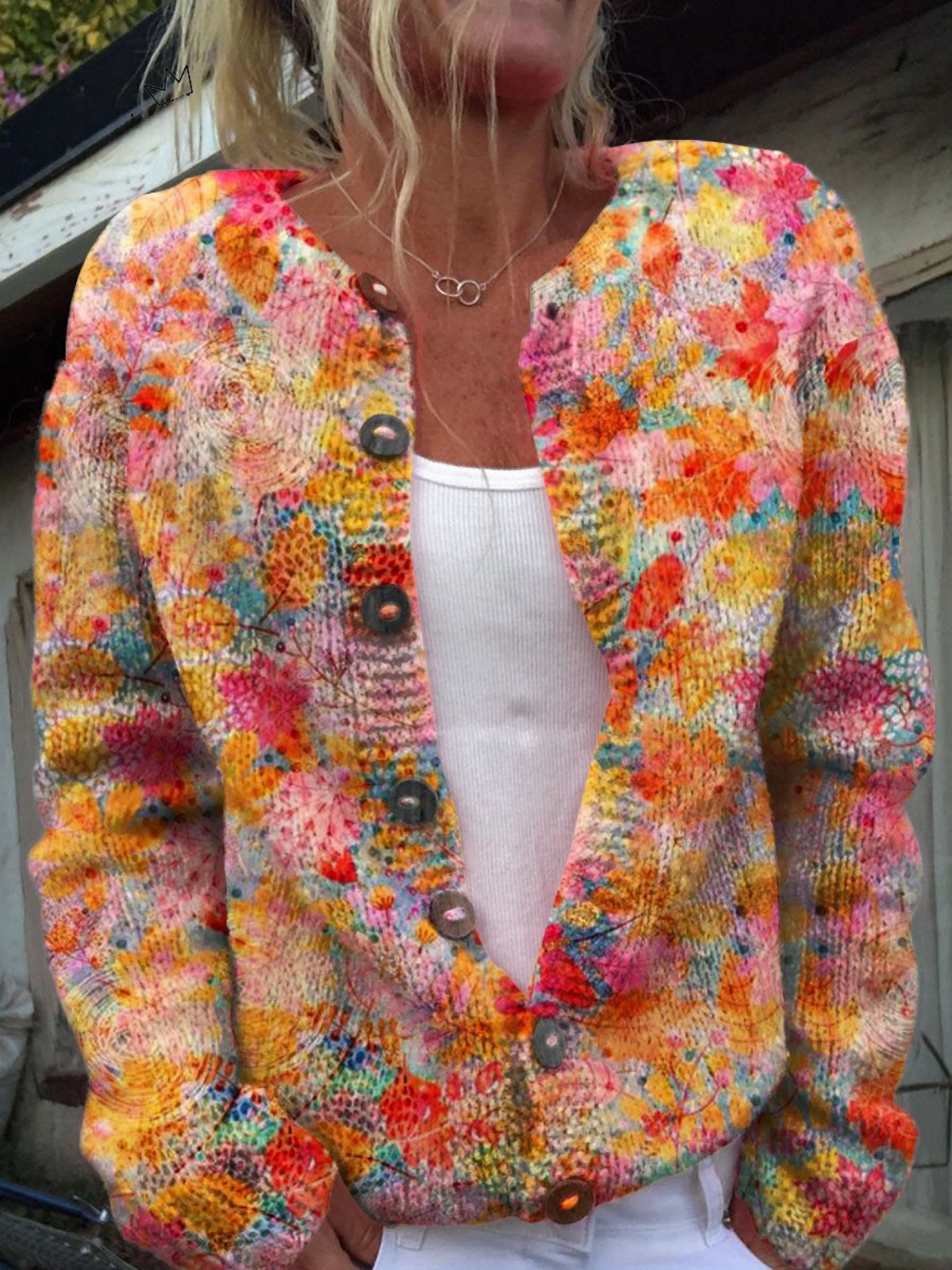 P|H - Watercolor Confetti Knit Cardigan Catherine