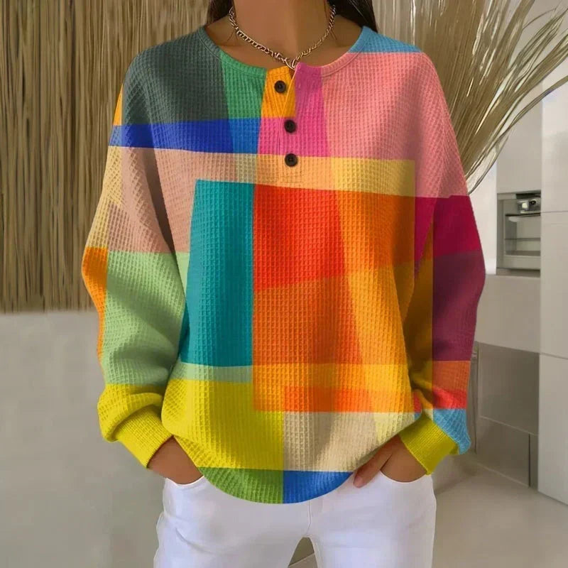P|H - Waffle Colorblock Henley Sweater Diane
