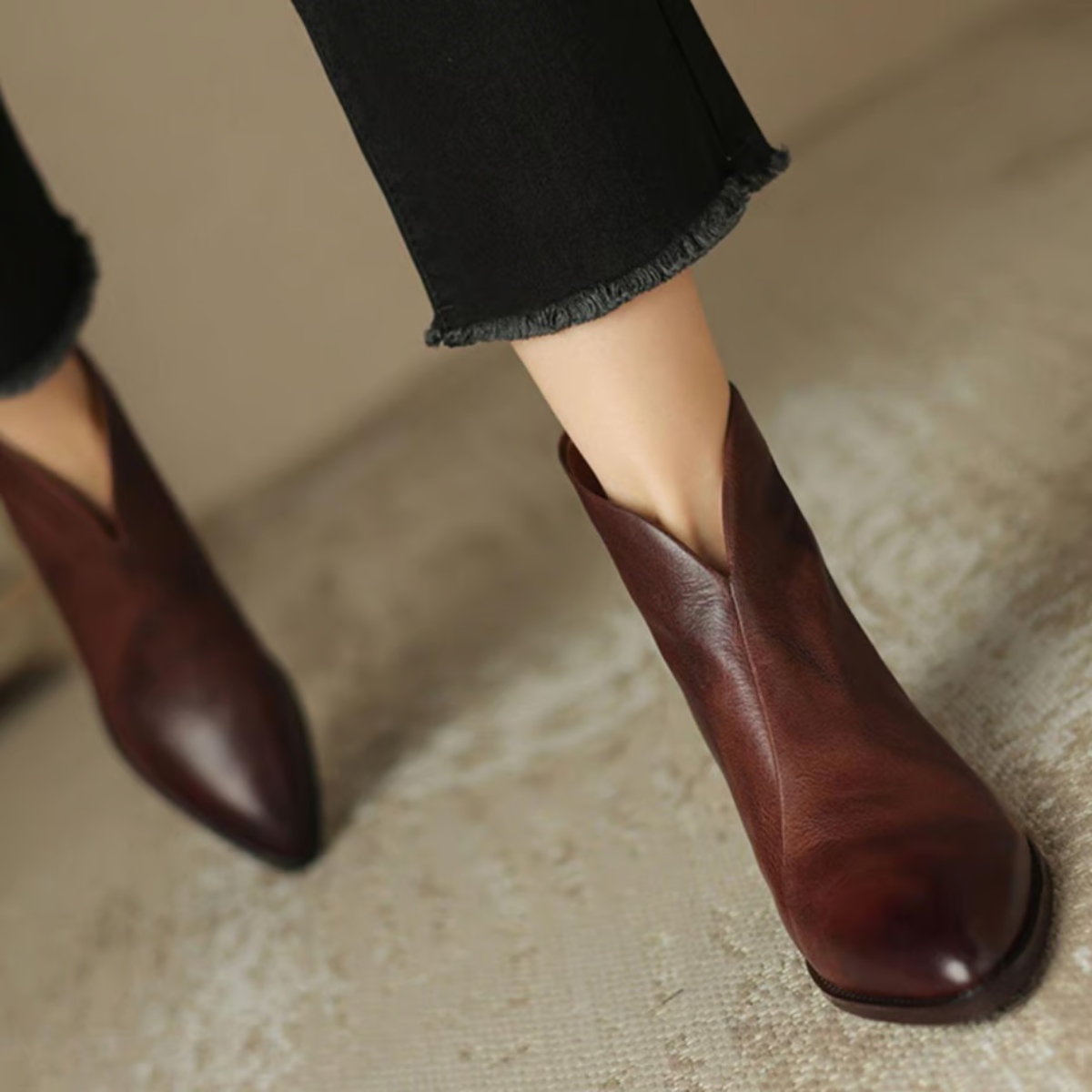 P|H - Elegant Leather Ankle Boots Natalie