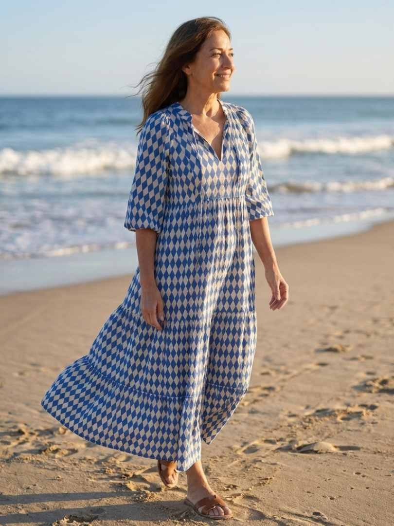 P|H - Diamond Print Midi Dress Elodie