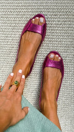 P|H - Soft Peep-Toe Comfort Flats Sharon