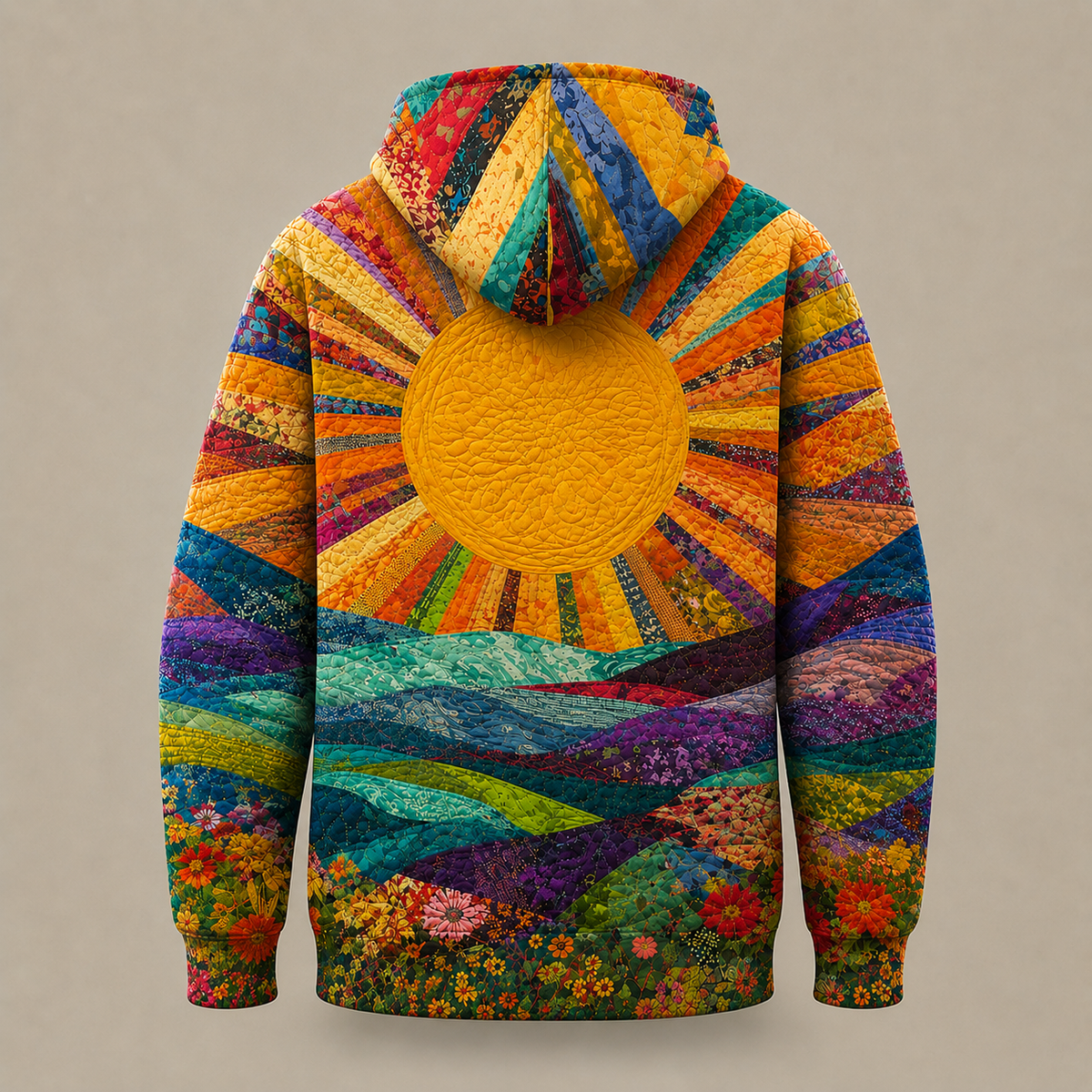 P|H - Quilted Sunrise Meadow Hoodie Donna