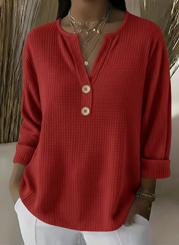 P|H - Waffle Henley Button Top Dorothy