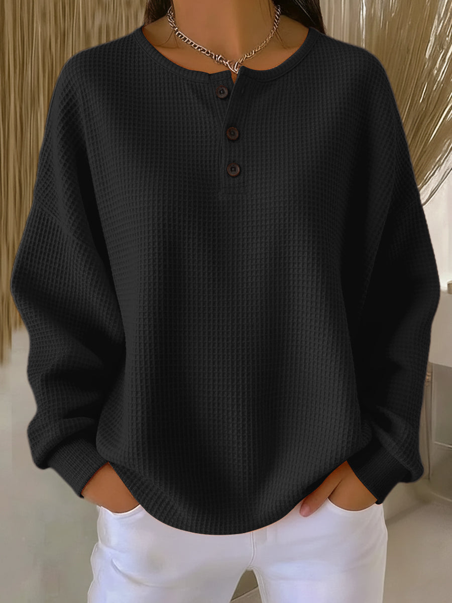 P|H - Cozy Waffle Henley Sweatshirt Patricia