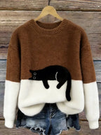 P|H - Cozy Cat Print Sweater Patricia