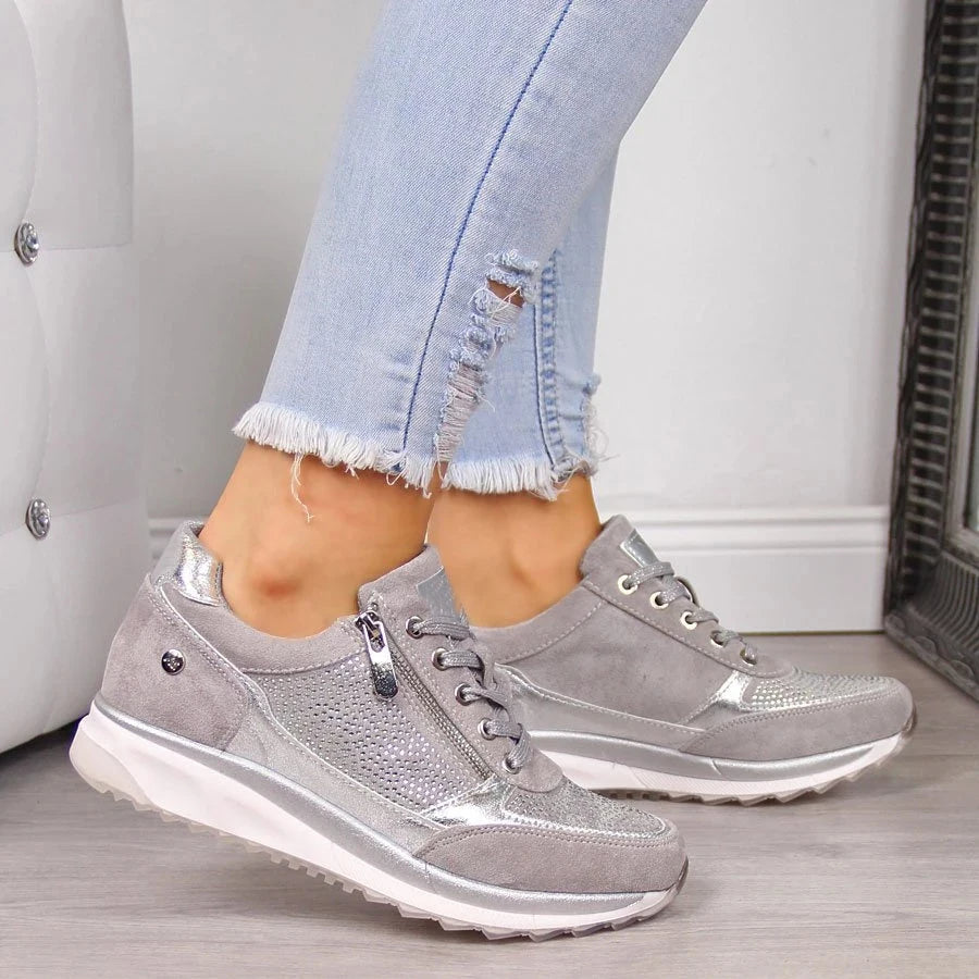 P|H - Cushioned Zip-Up Wedge Sneakers Gloria