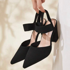 P|H - Pointed Elastic-Strap Block Heels for Women Ruth