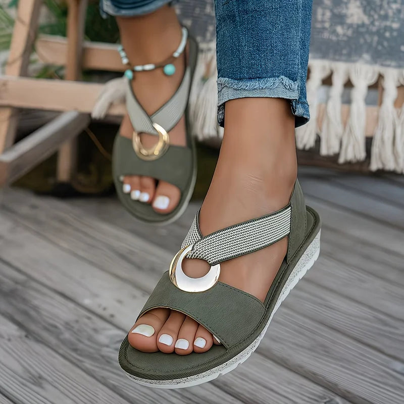 P|H - Elegant Buckle Flat Sandals Diane