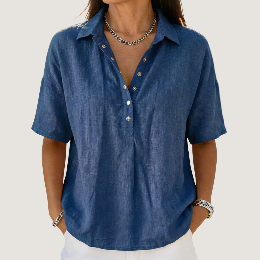 P|H - Button Detail Collar Blouse Willow