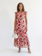 P|H - Flared Floral Midi Dress Lila