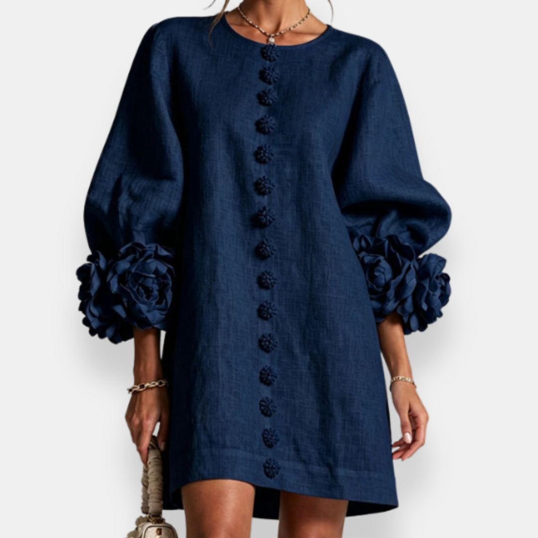 P|H - Flower Cuff Button Shirt Dress Catherine