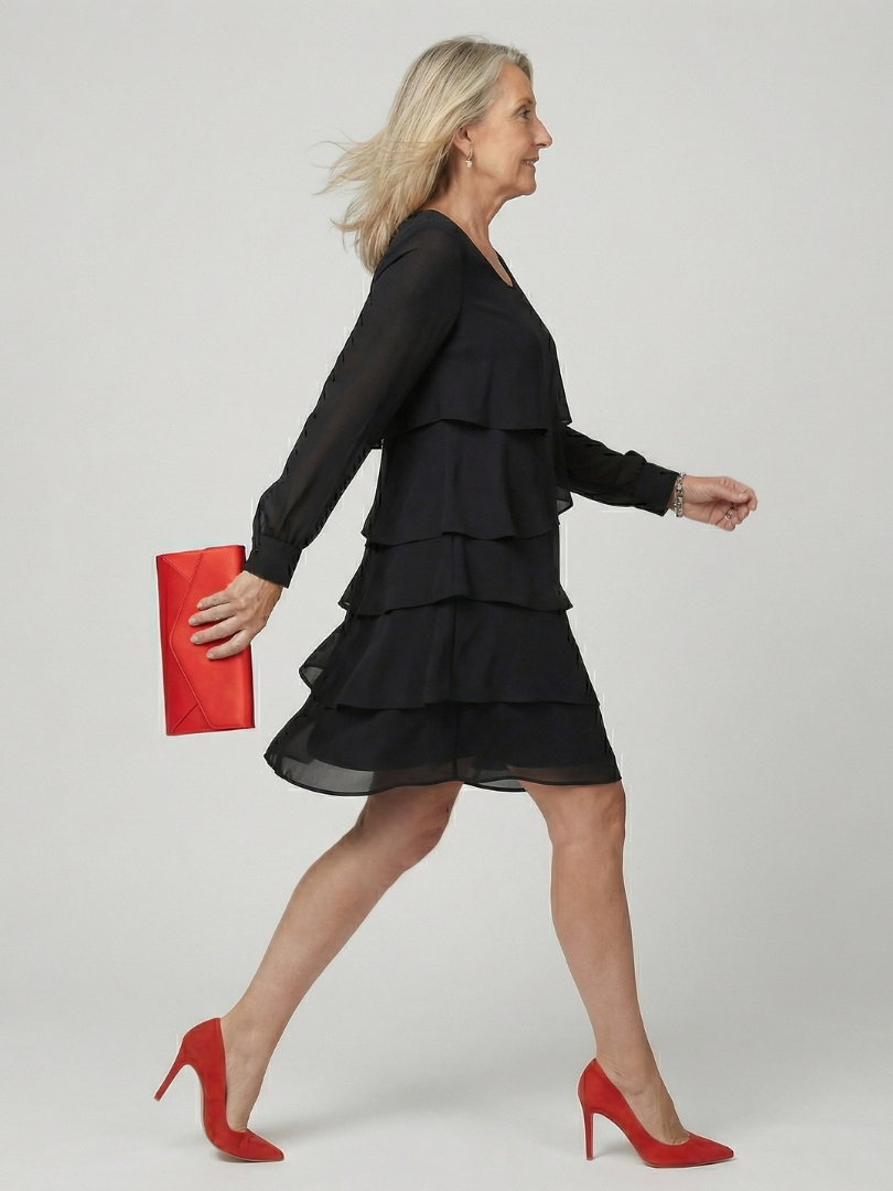 P|H - Layered Knee-Length Dress Lila