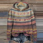 P|H - Hooded Patterned Knit Sweater Joyce