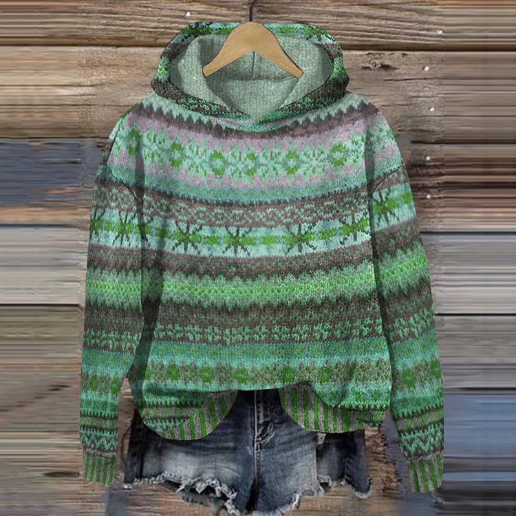 P|H - Hooded Patterned Knit Sweater Joyce